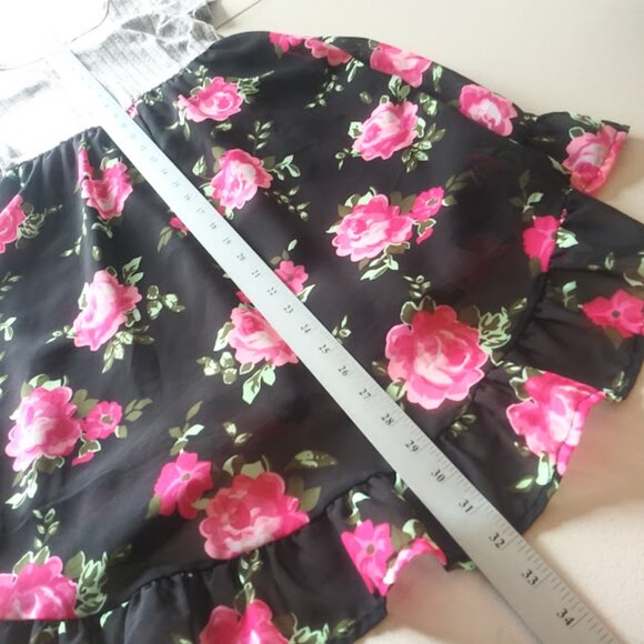 Wonder Nation girl's size M (7-8) black and gray floral dress - Picture 9 of 11